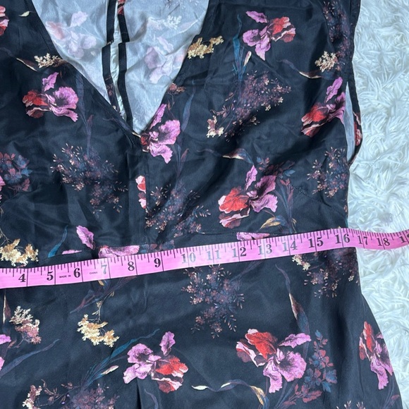 Madewell Wide V-Neck Midi Dress Floral Black - Picture 8 of 9